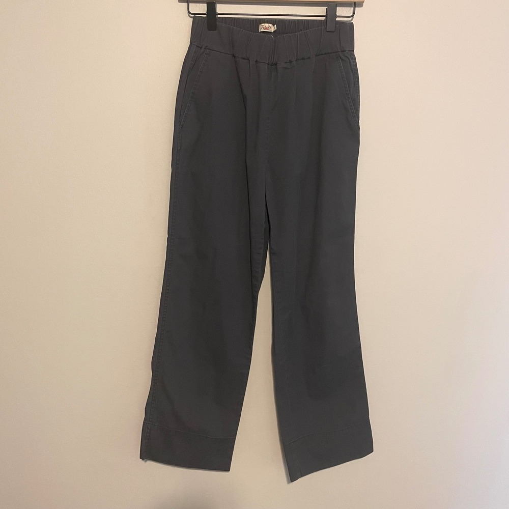 Faherty Organic Cotton Pull On pants S gray minimalist casual classic‎ preppy